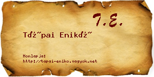Tápai Enikő névjegykártya